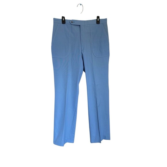 Vintage Sansabelt Blue Golf Pants 70s Mod Slacks Men’s Retro Style - Picture 7 of 16